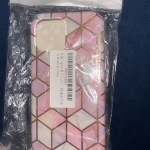 Pink & rose gold marble iPhone case